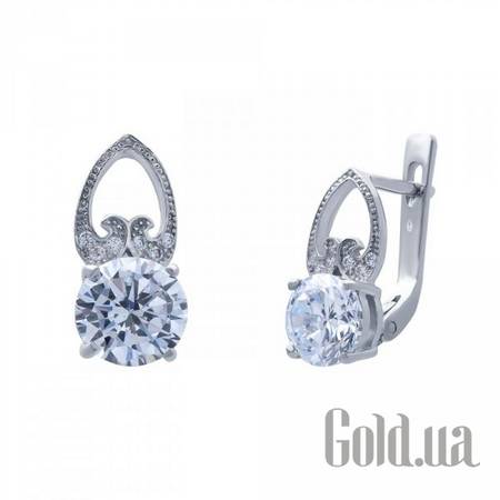 Серьги Серебряные серьги с куб. циркониями