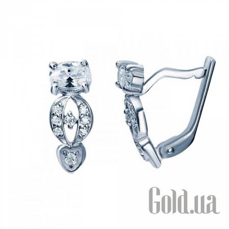 Серьги Серебряные серьги с куб. циркониями