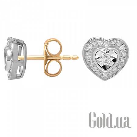 Серьги-гвоздики Золотые серьги с бриллиантами