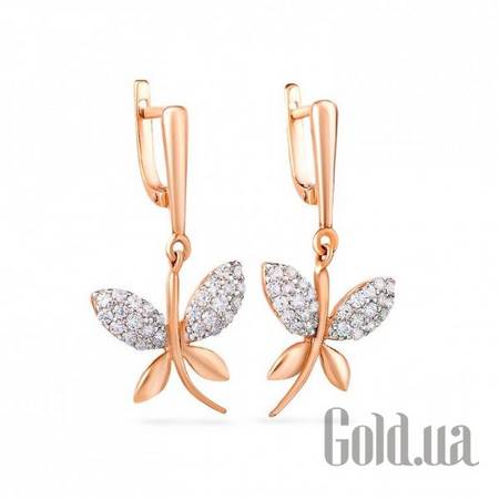 Серьги с подвесками Золотые серьги с куб. циркониями