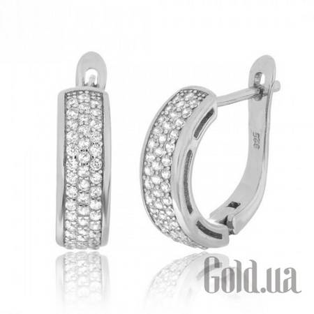 Серьги Серебряные серьги с куб. циркониями