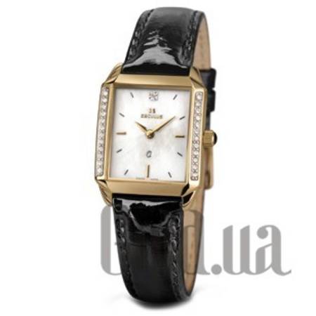 Швейцарские часы 1676.2.762 mop, pvd swarovski stones, black leather