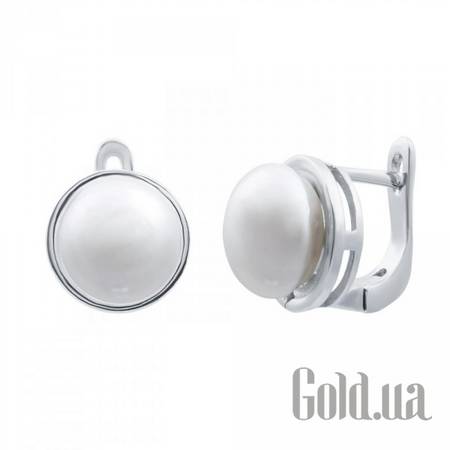 Серьги Серебряные серьги с жемчугом