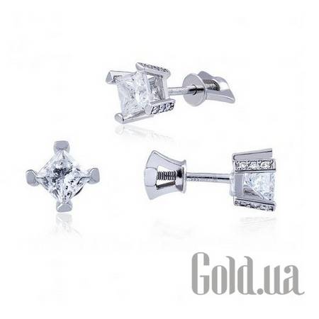 Серьги-гвоздики Золотые серьги с бриллиантами