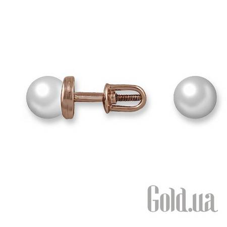 Серьги-гвоздики Золотые серьги с жемчугом