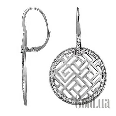 Серьги с подвесками Серебряные серьги с куб.циркониями