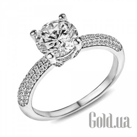 Кольцо Серебряное кольцо с куб. циркониями, 18