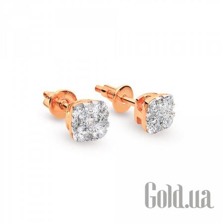Серьги-гвоздики Золотые серьги с куб. циркониями
