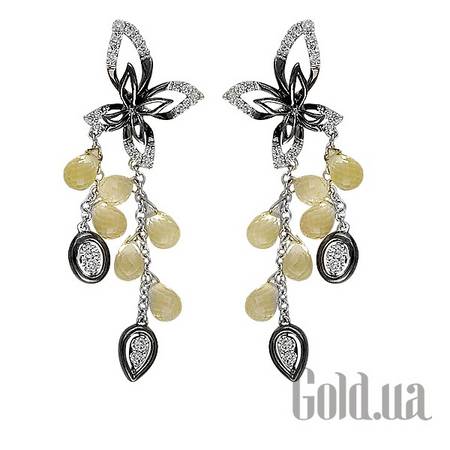 Серьги с подвесками Золотые серьги с бриллиантами