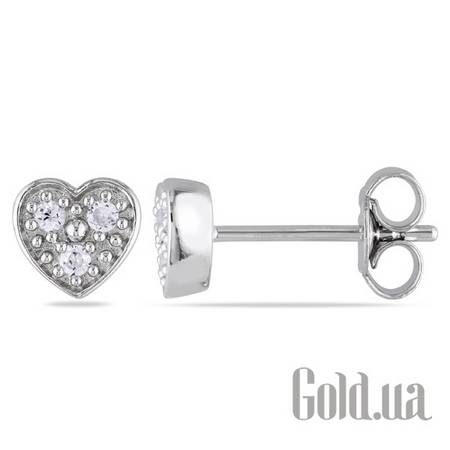 Серьги-гвоздики Серебряные серьги с сапфирами (синтет.)