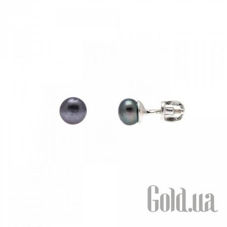Серьги-гвоздики Серебряные серьги с жемчугом