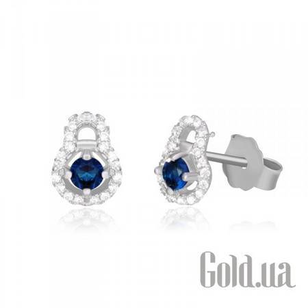 Серьги-гвоздики Серебряные серьги с куб. циркониями