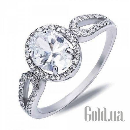 Кольцо Серебряное кольцо с куб. циркониями, 17.5