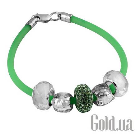 Браслет Каучуковый браслет с серебром и 5 подвесками