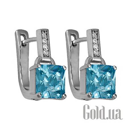 Серьги Серебряные серьги с куб. циркониями