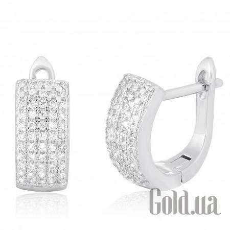 Серьги Серебряные серьги  с куб. циркониями