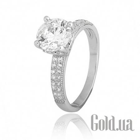 Кольцо Серебряное кольцо с куб. циркониями, 17.5