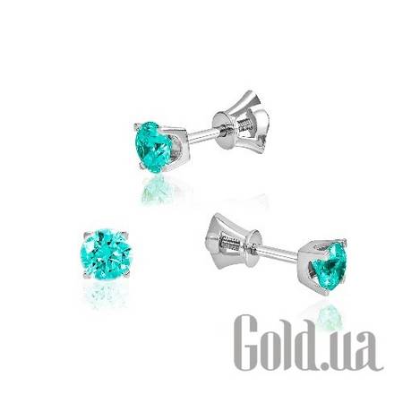 Серьги-гвоздики Золотые серьги с кристаллами 