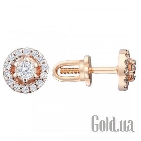 Серьги-гвоздики Золотые серьги с бриллиантами