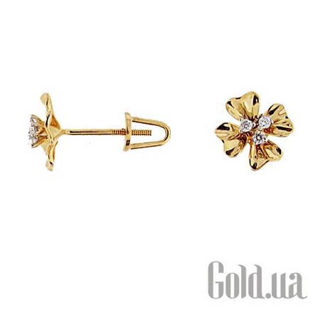 Серьги-гвоздики Золотые серьги с бриллиантами