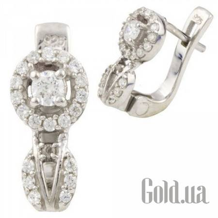 Серьги Серебряные серьги с куб. циркониями