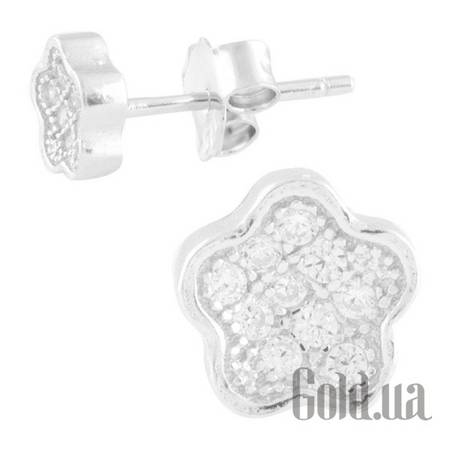 Серьги-гвоздики Серебряные серьги с куб. циркониями