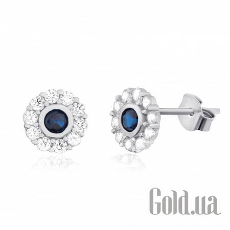 Серьги-гвоздики Серебряные серьги с куб. циркониями