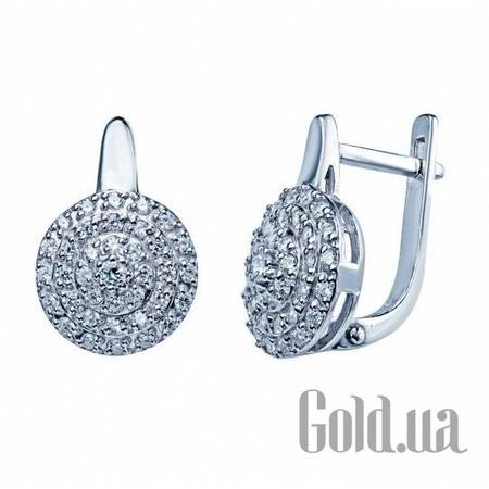 Серьги Серебряные серьги  с куб. циркониями