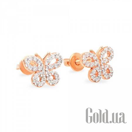 Серьги-гвоздики Золотые серьги с куб. циркониями