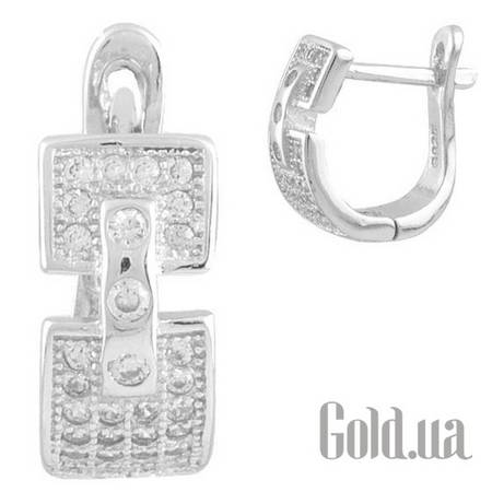 Серьги Серебряные серьги с куб. циркониями