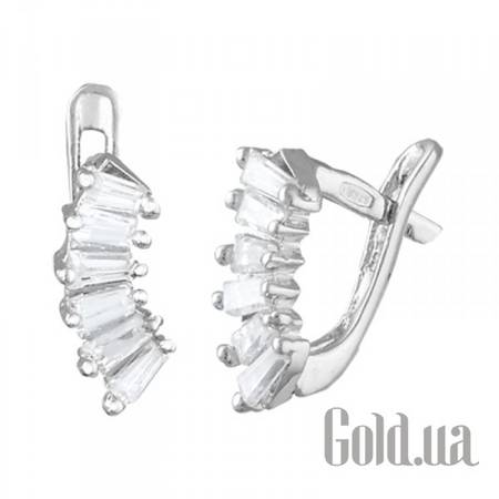 Серьги Серебряные серьги с куб. циркониями