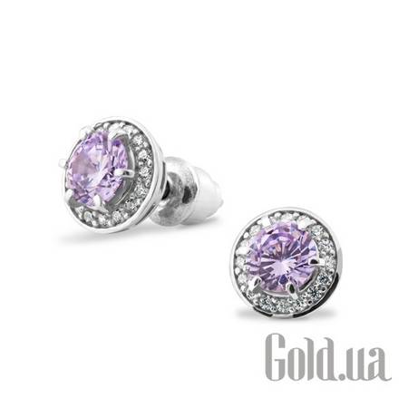 Серьги-гвоздики Серебряные серьги с куб. циркониями