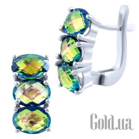 Серьги Серебряные серьги с топазами