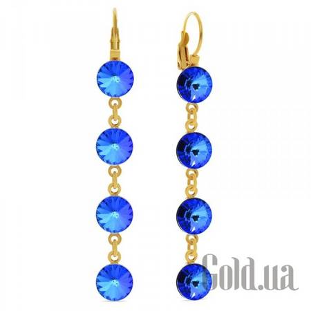 Серьги с подвесками Серьги с кристаллами Swarovski в позолоте