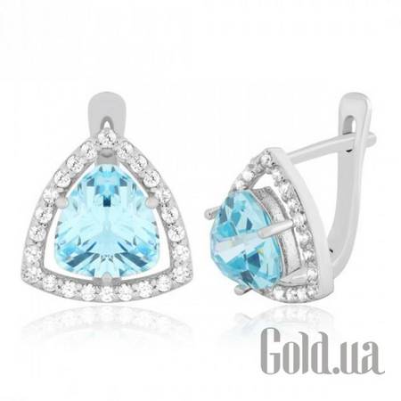 Серьги Серебряные серьги с куб. циркониями