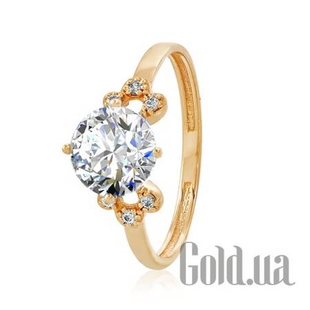 Кольцо Золотое кольцо с камнями Swarovski, 16.5