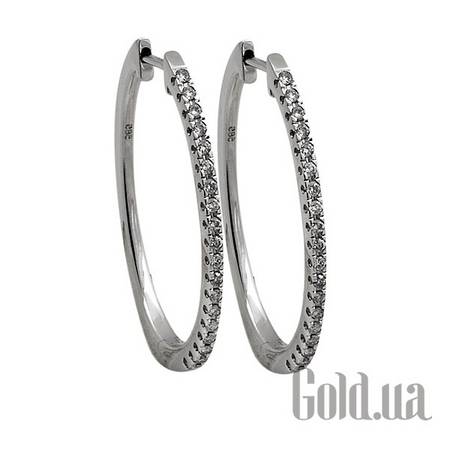 Серьги-кольца Золотые серьги с бриллиантами