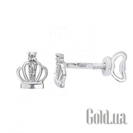 Серьги-гвоздики Серебряные серьги с куб. циркониями