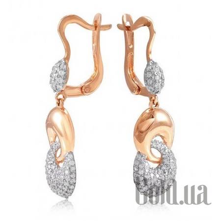 Серьги с подвесками Золотые серьги с куб. циркониями