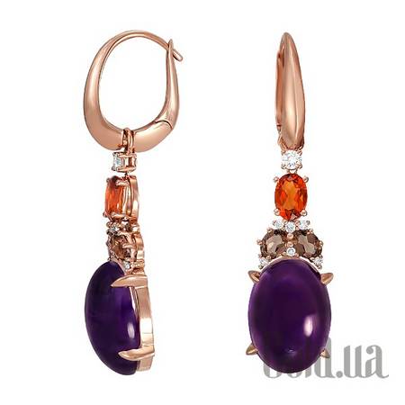 Серьги с подвесками Золотые серьги с бриллиантами и драгоценными камнями