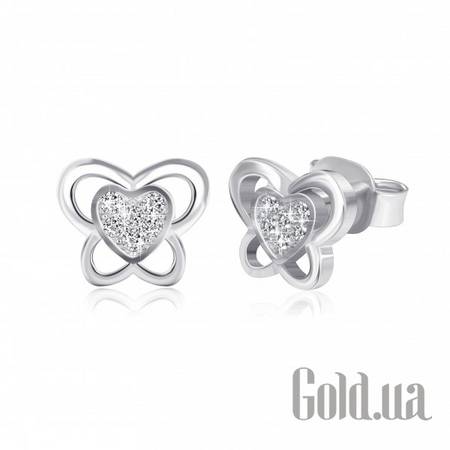 Серьги-гвоздики Серебряные серьги с куб. циркониями