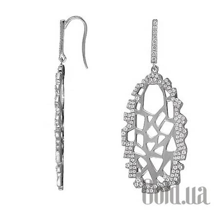 Серьги с подвесками Серебряные серьги с куб. циркониями