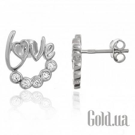 Серьги-гвоздики Серебряные серьги с куб. циркониями