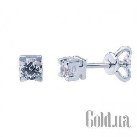 Серьги-гвоздики Серебряные серьги с куб. циркониями