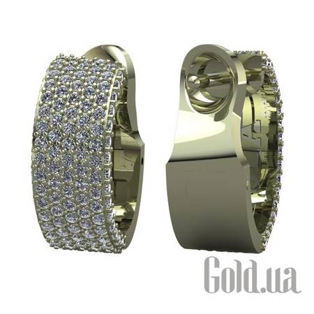 Серьги-кольца Золотые серьги с бриллиантами