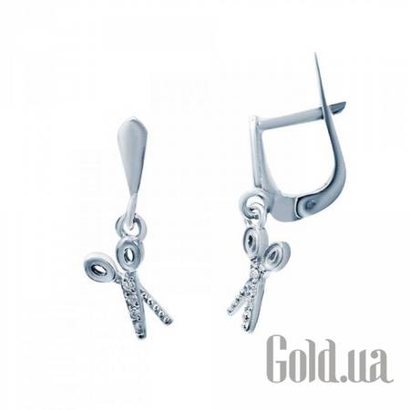 Серьги с подвесками Серебряные серьги с куб. циркониями