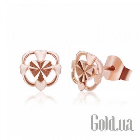 Серьги-гвоздики Серебряные серьги в позолоте
