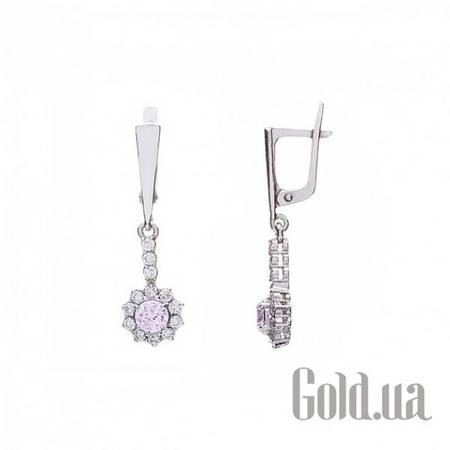 Серьги с подвесками Серебряные серьги с куб. циркониями