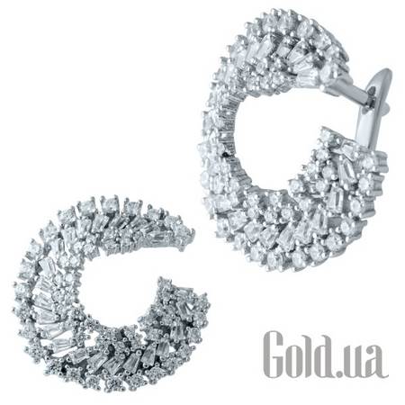Серьги Серебряные серьги с куб. циркониями