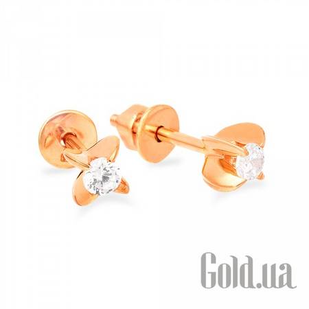 Серьги-гвоздики Золотые серьги с куб. циркониями